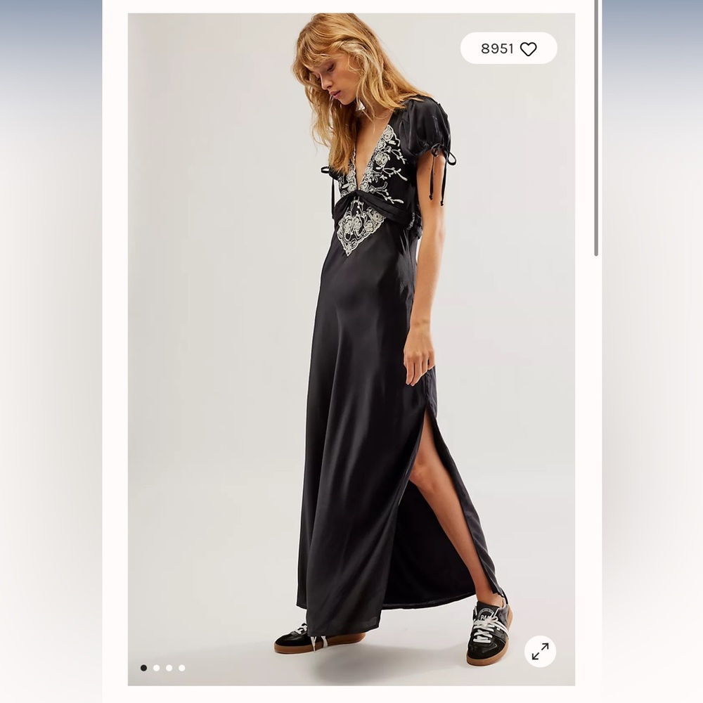 NWT Free People Cooper Maxi Dress - Black - Size 6